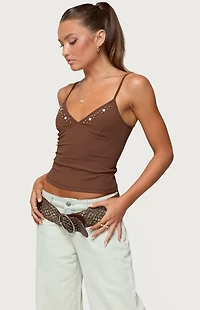 Edikted Holland Bead V Neck Tank Top
