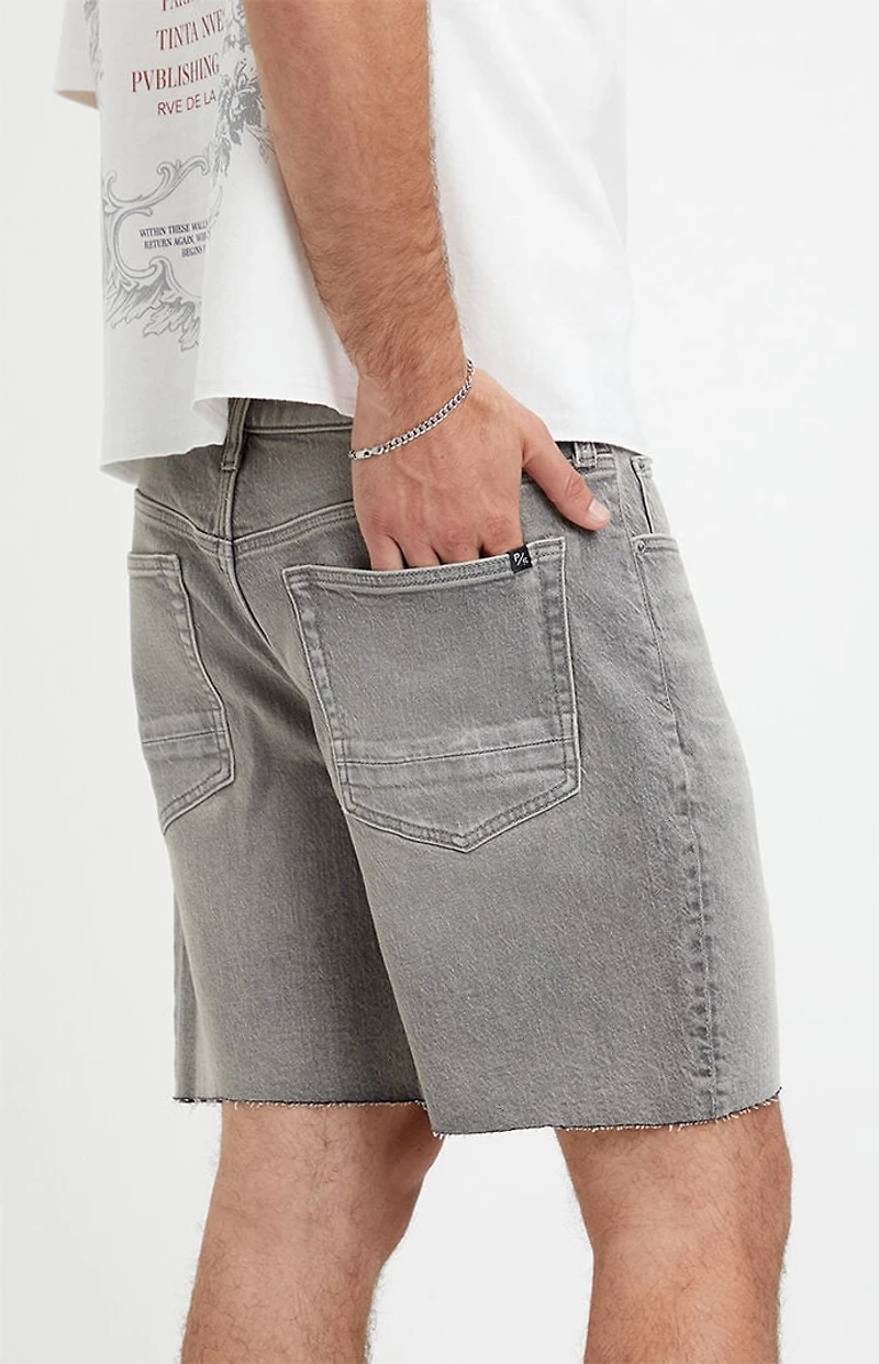 Pacsun Harrison Cutoff Baggy Jean Shorts Stretch Gray