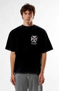 No Tomorrow x Civil Active Leopard Iron Skull Ripped Oversized T-Shirt