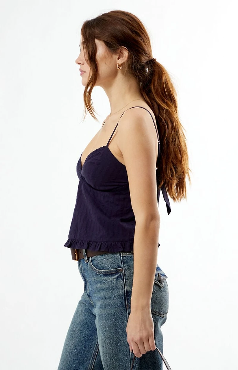 Your Favorite Embroidered Tie Back Babydoll Top