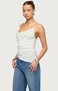 Edikted Asymmetric Cowl Neck Tank Top