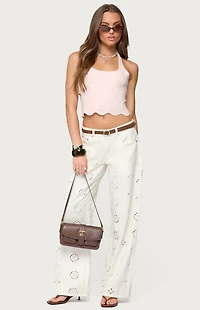 Edikted Jazmyn Scalloped Halter Top
