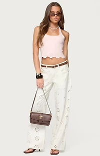 Edikted Jazmyn Scalloped Halter Top