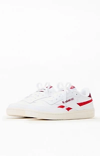 Reebok Women's White & Red Club C Revenge Sneakers