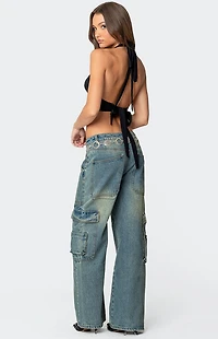 Edikted Open Back Triangle Halter Top