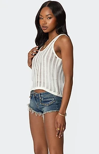 Edikted Keziah Sheer Ladder Knit Top