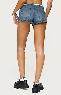 Edikted Olesia Tie Belt Denim Shorts