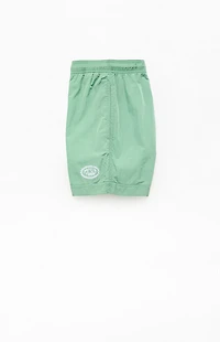 Pacsun Green Crinkle 4.5" Swim Trunks
