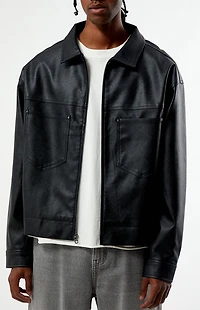 Pacsun Black Faux Leather Billie Gas Jacket