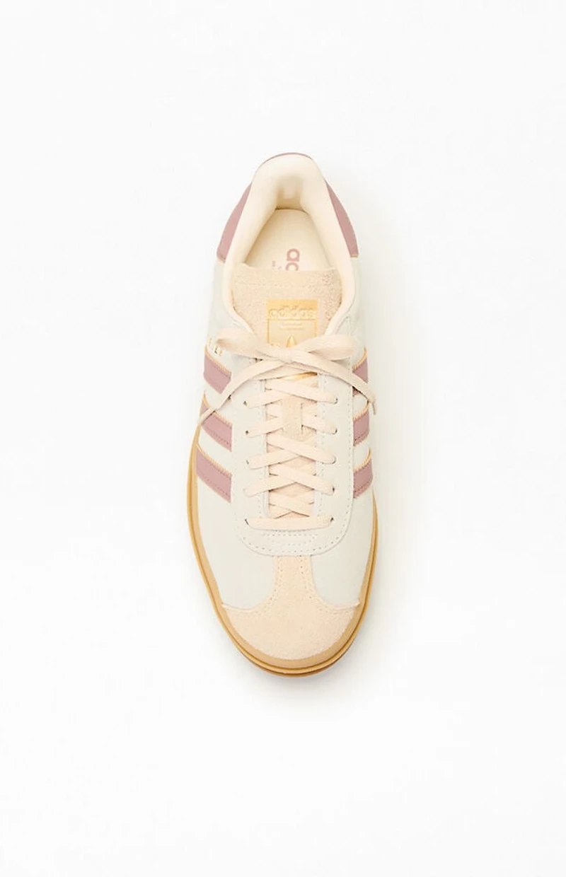 adidas Women's Tan & Pink Gazelle Bold Sneakers