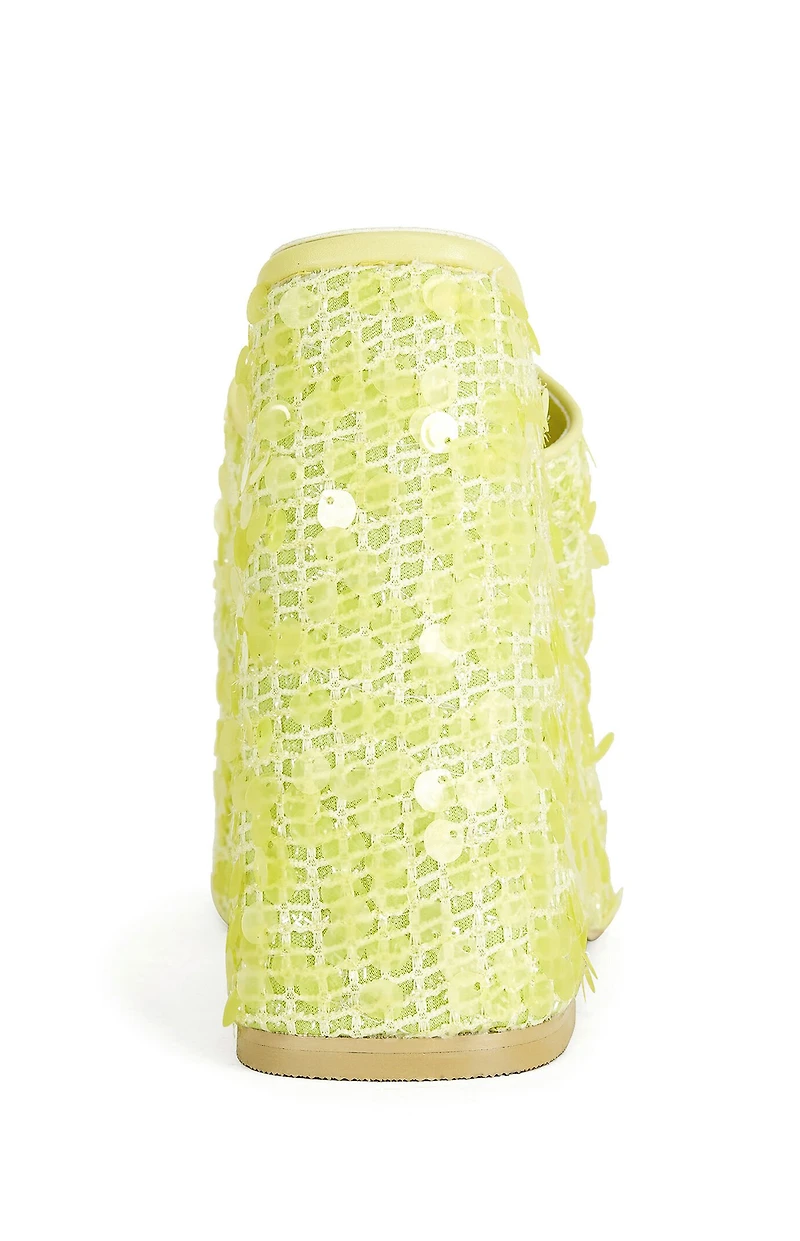 AZALEA WANG Women's Betsy Sequin Platform Wedge Sandals