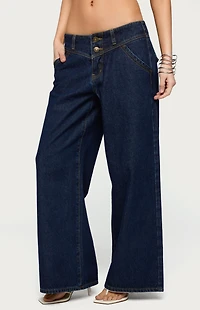 Edikted Petite Meredith Low Rise Wide Leg Jeans