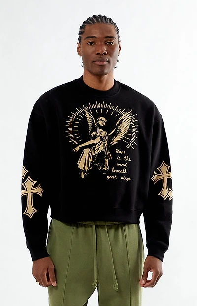 Pacsun Hope Cropped Crew Neck Sweatshirt