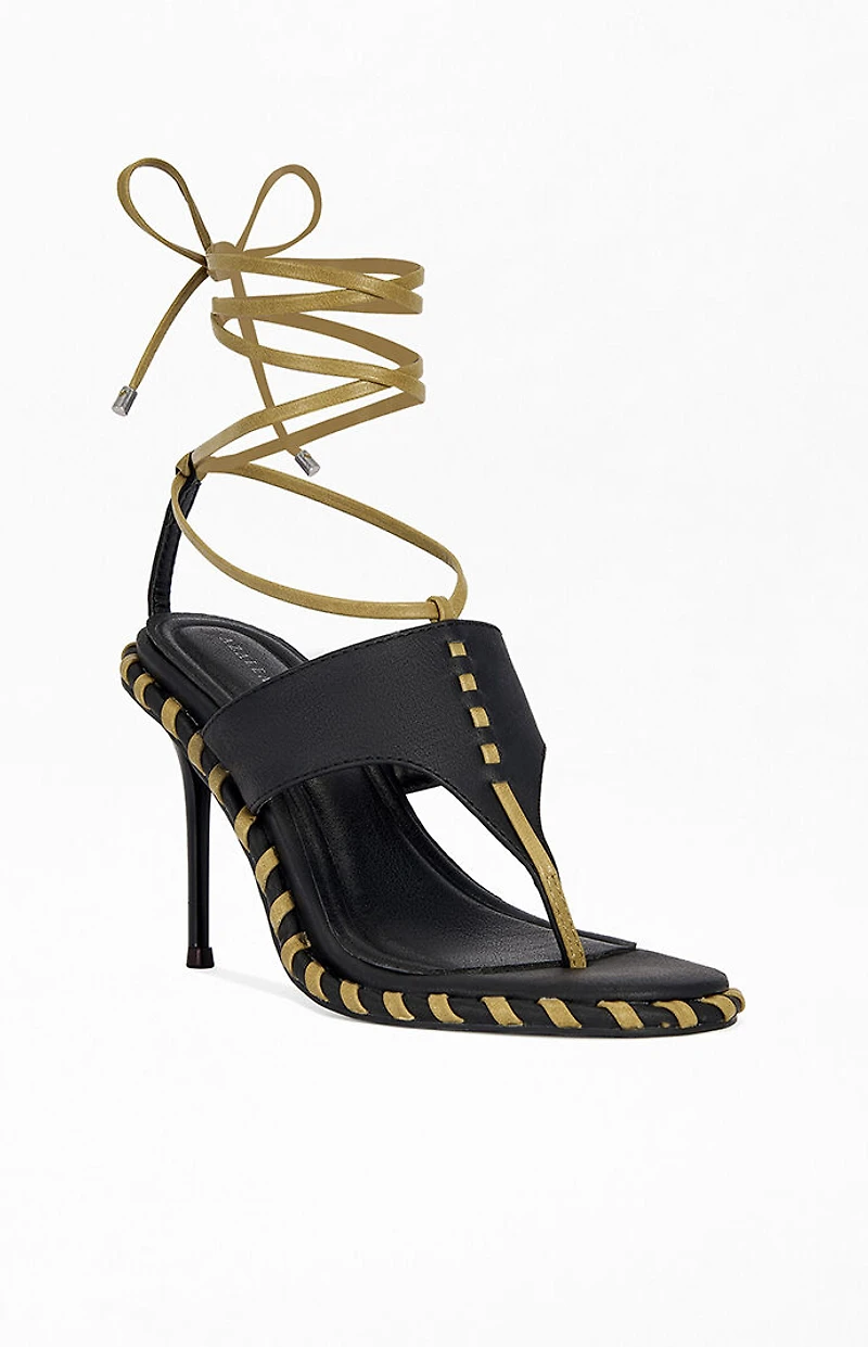 AZALEA WANG Women's Atmos Black Stiletto Sandals