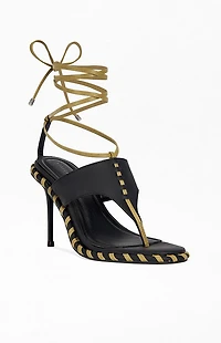 AZALEA WANG Women's Atmos Black Stiletto Sandals