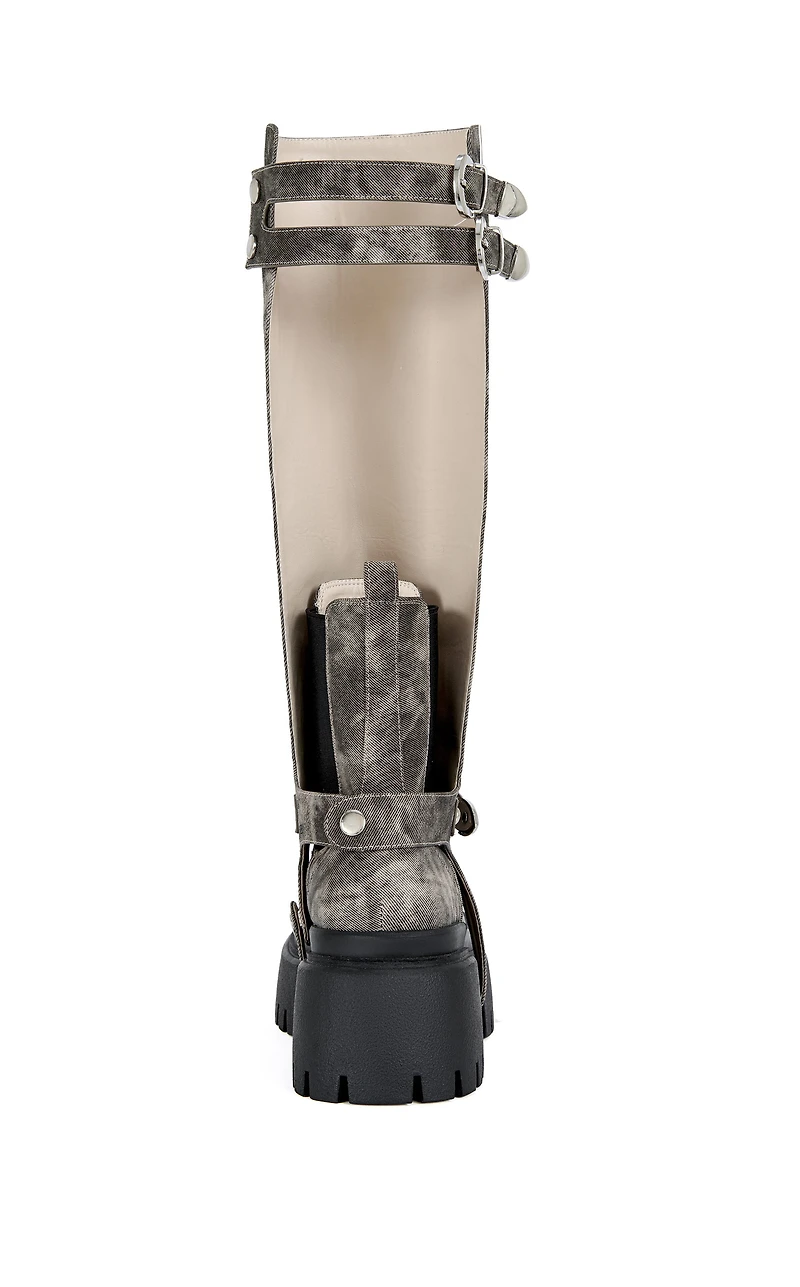 AZALEA WANG Women's Rampage Brown Distressed Combat Boots