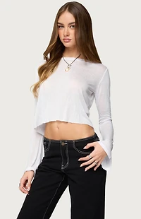 Edikted Catalena Long Sleeve Sheer Top