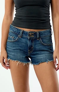 Levi's Dark Blue Super Low Loose Denim Shorts