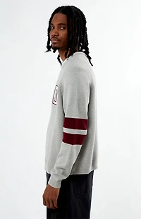 FORD Heather Grey Striped Crew Neck Sweater