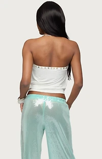 Edikted Giana Iridescent Straples Cowl Neck Top