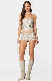 Edikted Wavy Baby Sequin Corset