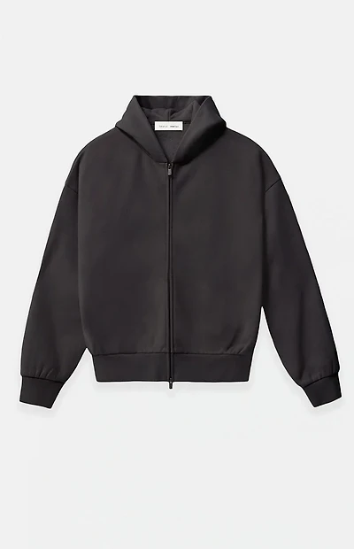 Fear of God ESSENTIALS Vintage Black Classic Zip Up Hoodie