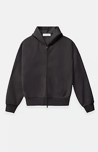 Fear of God ESSENTIALS Vintage Black Classic Zip Up Hoodie