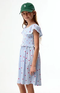Pacsun Kids Striped Heart Short Sleeve Dress