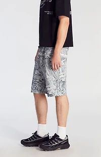 Pacsun Backwoods Light Camo Tree Denim Baggy Shorts