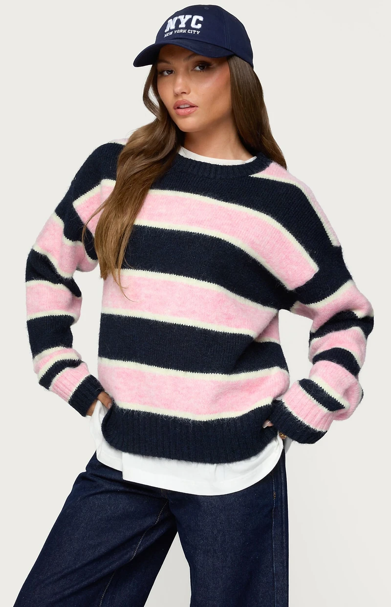 Edikted Conrad Striped Knit Sweater