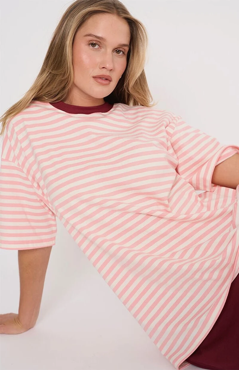 THE MAYFAIR GROUP Come As You Are Striped Oversized T-Shirt