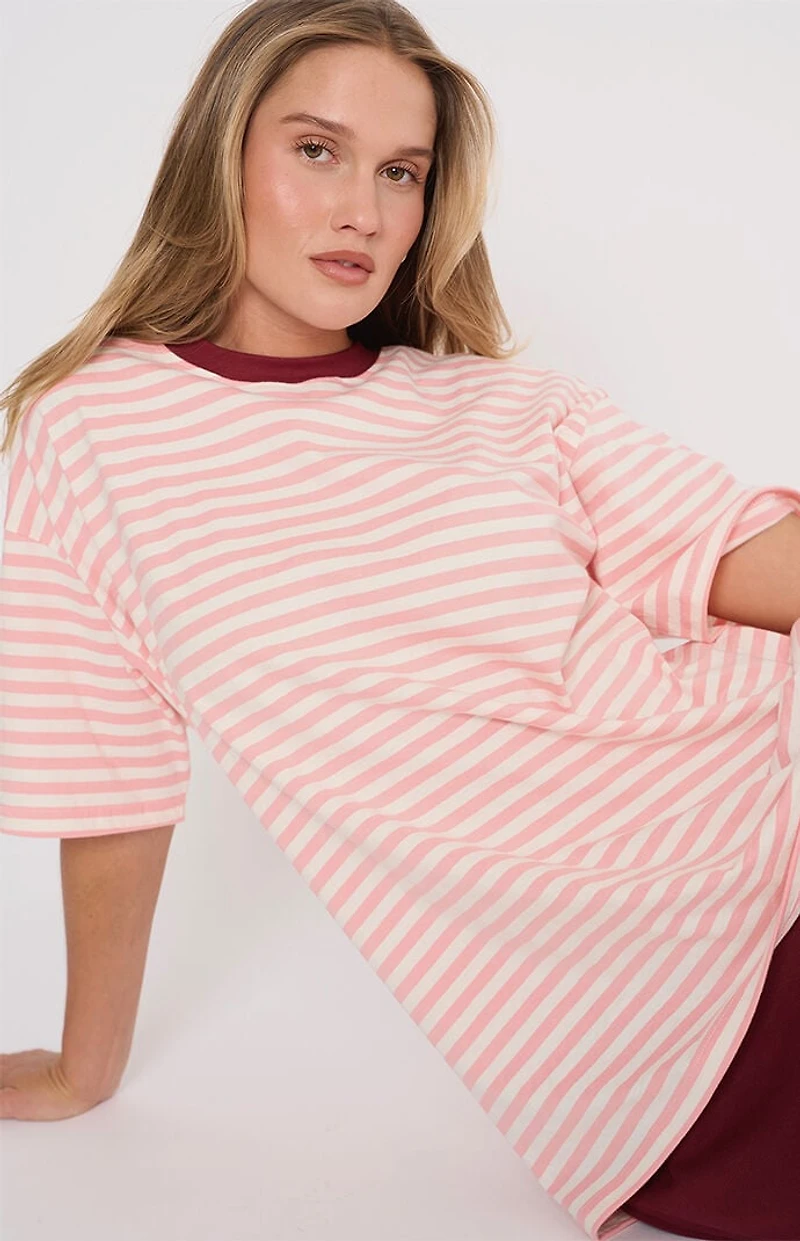 THE MAYFAIR GROUP Come As You Are Striped Oversized T-Shirt