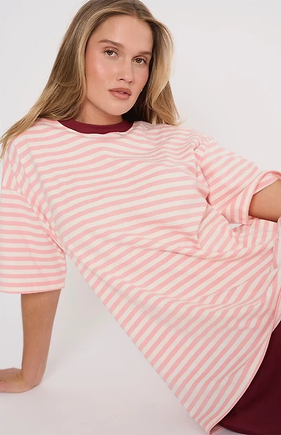 THE MAYFAIR GROUP Come As You Are Striped Oversized T-Shirt