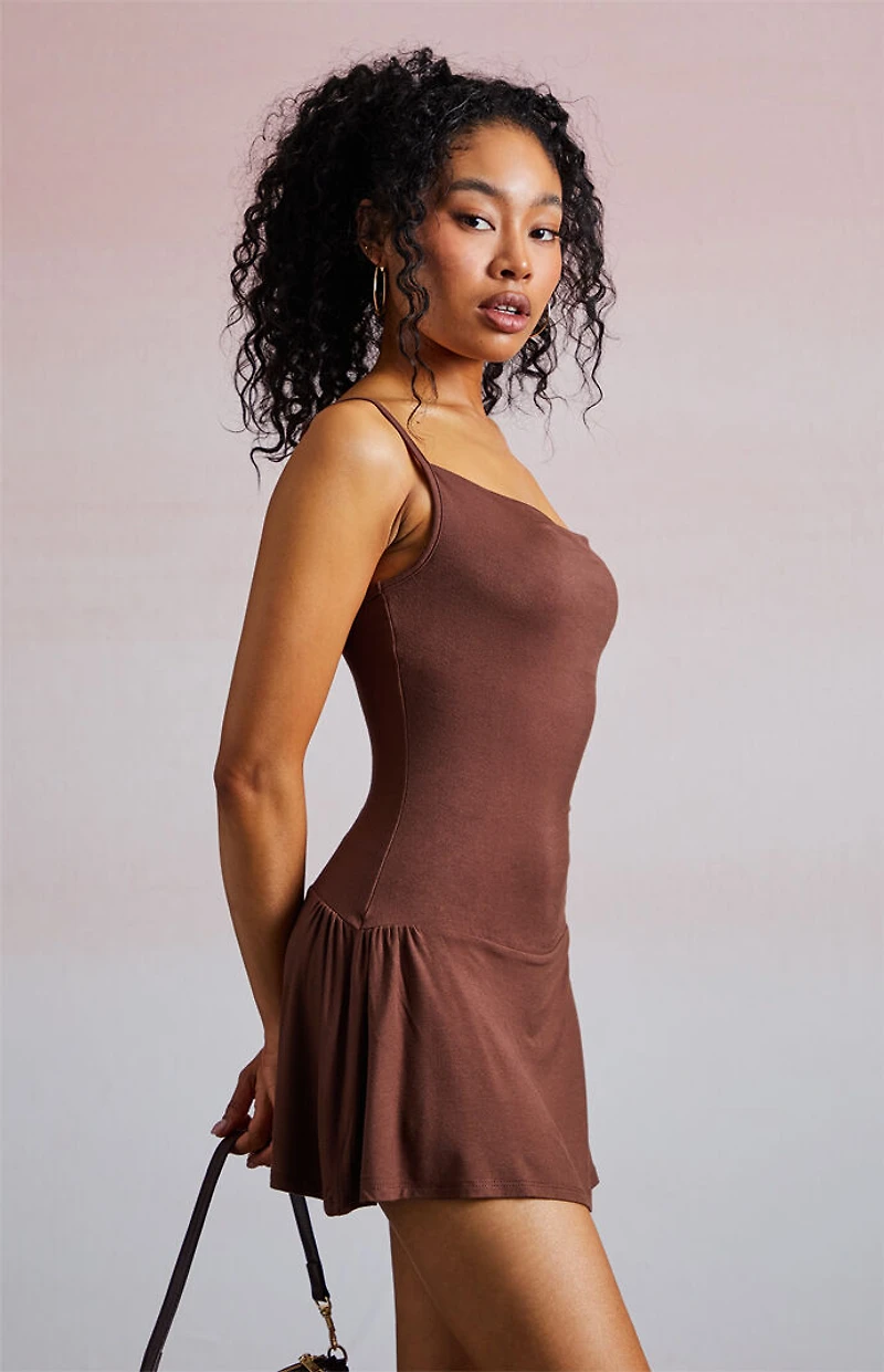 Third Charm Luna Draped Knit Mini Dress