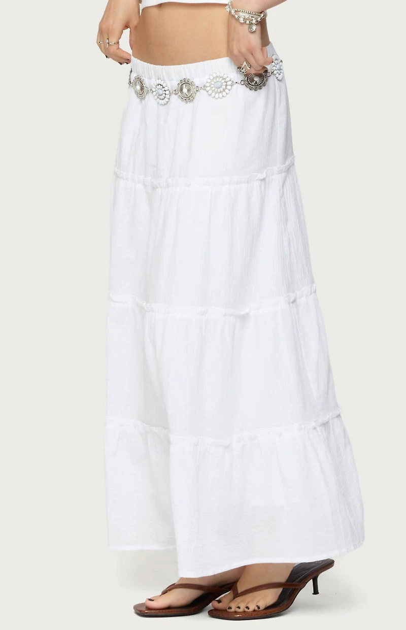 Edikted Petite Charlotte Tiered Maxi Skirt