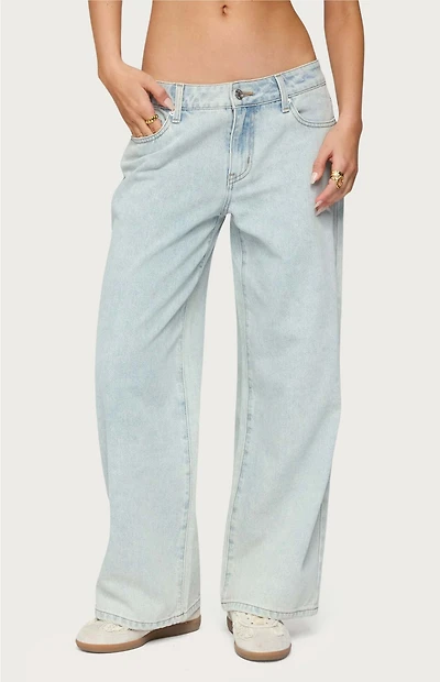 Edikted Petite Bow Pocket Relaxed Jeans