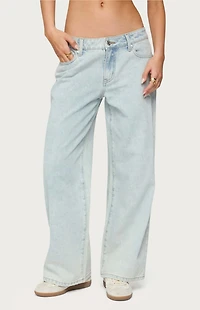 Edikted Petite Bow Pocket Relaxed Jeans