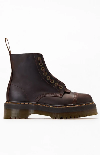 Dr Martens Brown Teacore Sinclair Leather Platform Boots