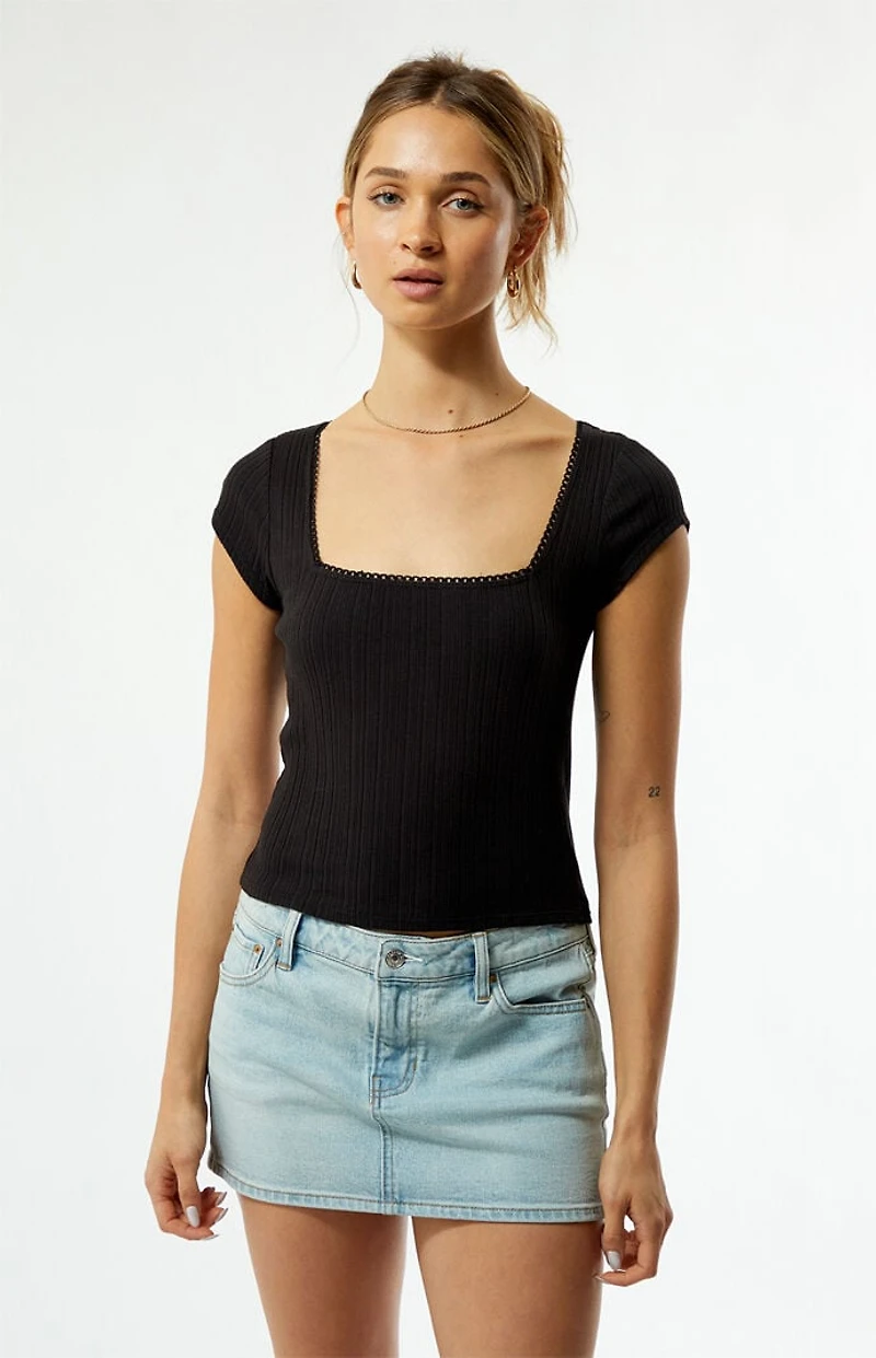 Your Favorite Dakota Square Neck Lace T-Shirt