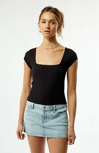 Your Favorite Dakota Square Neck Lace T-Shirt