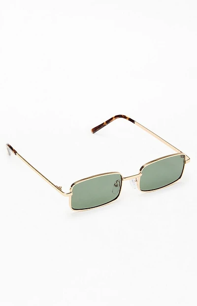 Pacsun Gold Metal Rectangle Sunglasses