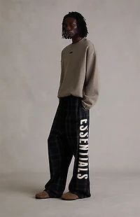 Fear of God ESSENTIALS Vintage Black Plaid Lounge Pants