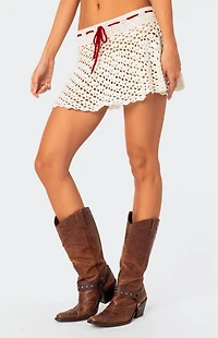 Edikted Jaslene Crochet Mini Skirt