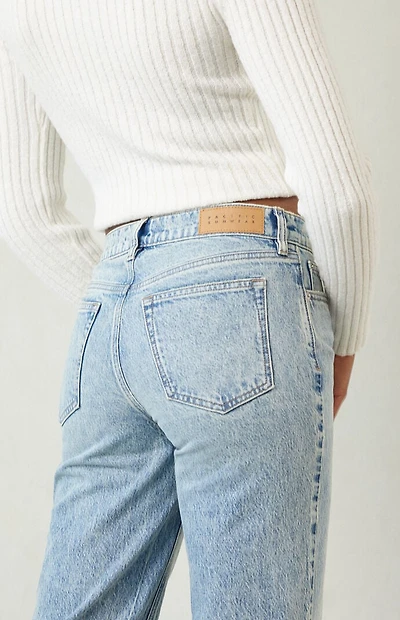 Pacsun Jordyn Low Rise Straight Leg Jeans Stretch Acid Light Blue