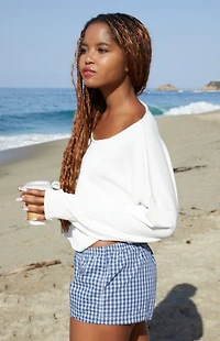 John Galt Blue & White Plaid Keira Boxer Shorts