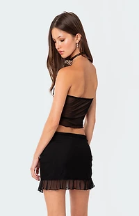 Edikted Solange Ruffle Mesh Tube Top