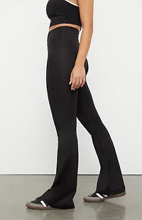 PAC 1980 WHISPER Active Black Cinched Front Flare Yoga Pants