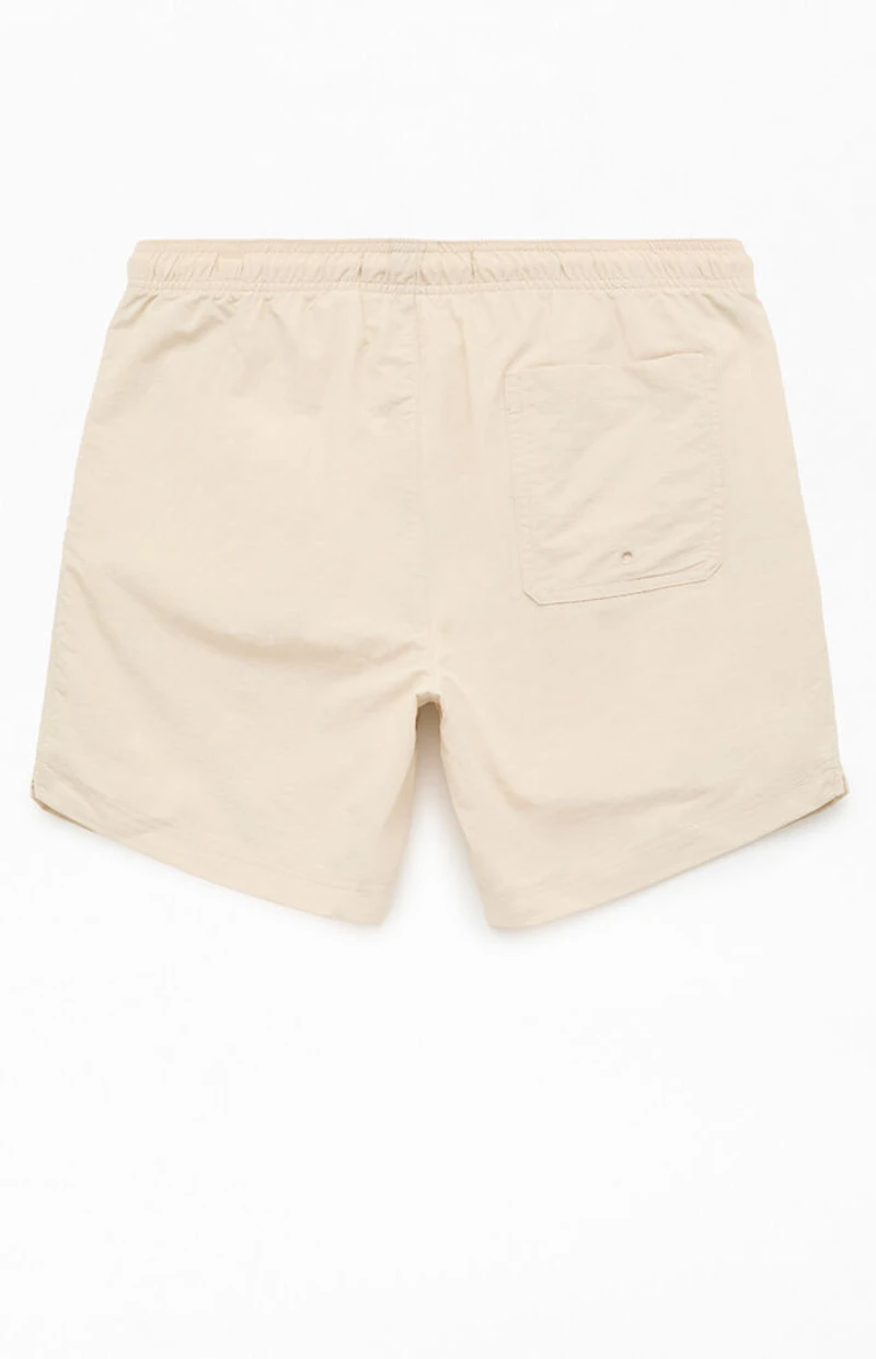 Pacsun Oatmeal Solid Collegiate 6.5" Swim Trunks