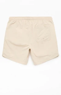 Pacsun Oatmeal Solid Collegiate 6.5" Swim Trunks