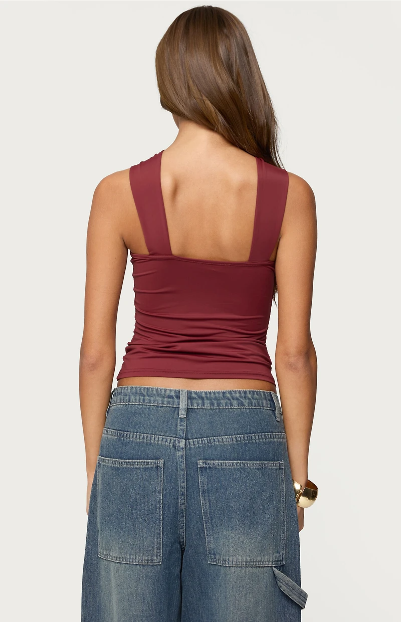 Edikted Cielle Wide Strap Gathered Top